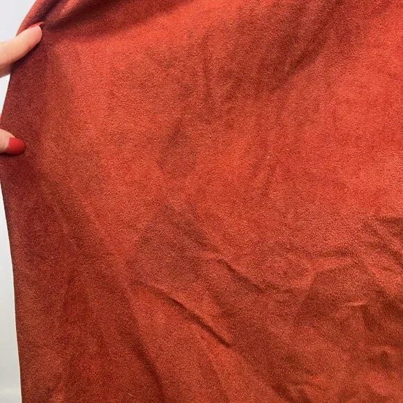 VTG 70s Burnt Orange Velour Robe Varsity Stripe Lounge Kimono Style Mid Century - Picture 8 of 16